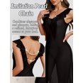 thumbnail image 5 of Aivtalk Sheer Nightgown for Women Long Ruffled Mesh Babydoll Chemise Sexy Nightdress See Through V Neck Exotic Sleepwear White S, 5 of 7