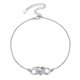 thumbnail image 1 of Pulsera de tobillo de plata esterlina Silvora con piedra de nacimiento de corazón de abril, 1 of 8