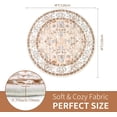 thumbnail image 3 of MJIAexp 4ft Mandala Boho Round Rug Circle Rug Non-Slip Machine Washable Area Rug Soft Bedroom Rug Throw Rug Vintage Carpet for Living Room Kitchen Dorm Coffee Table Distressed Coffee, 3 of 9