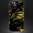 thumbnail image 4 of DesignSkinz Black & Gold Marble Swirl V7 Full-Body Skin Decal Wrap Cover for iPhone 13 Pro, 4 of 9