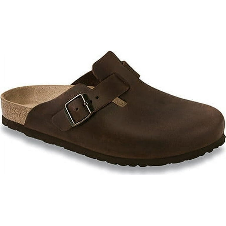 サンダル・ミュール BIRKENSTOCK SS25 BOSTON - Oiled leather sabot (860133 HBN) Birkenstock Boston Oiled Leather Clog with Cork Footbed and
