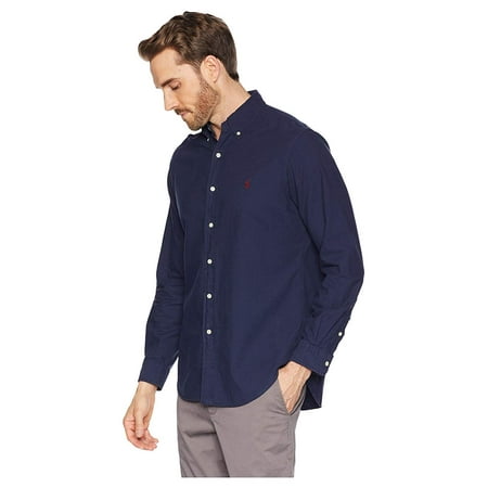 Polo Ralph Lauren Long Sleeve Solid Garment Dyed Oxford Classic Fit Sport Shirt RL Navy