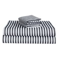 thumbnail image 3 of Say Yes Bedding Blue Striped 100% Cotton Sheet Set, King Size Soft Breathable Bedding Sheet Set, 3 of 5