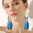 thumbnail image 3 of Feather Earrings for Women Long Vintage Boho Earrings Feather Earrings Black Feather Tassel Earrings Western Bohemian Jewelry for Women, 3 of 6