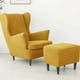 thumbnail image 5 of Toystoory 3 unids/set cómoda cubierta de sillón orejero y cubierta de taburete otomano para una protección elegante de muebles Decoración del hogar Beige, 5 of 6