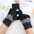 thumbnail image 4 of Women Men Can Enable Screen Gloves Warm Stretch Knitted Gloves Mittens Winter Keep Warm Knitting Waves Splicing Golves Students Outdoor Riding Hiking Mittens, 4 of 6