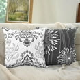 thumbnail image 3 of Decorative Throw Pillow Covers 20x20 Set of 4, Dark Grey and White Modern Simple Square Pillow Case Cushion Cover for Sofa Couch Farmhouse Outdoor Living Room, 3 of 6