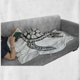 thumbnail image 6 of Turtle Soft Flannel Fleece Throw Blanket, Zentangle Tribal Animal Illustration Hand Drawn Doodled Motifs, Cozy Plush for Indoor and Outdoor Use, 60" x 80", Black Grey and White, by Ambesonne, 6 of 6