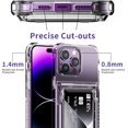 thumbnail image 6 of for iPhone 14 Pro Case Wallet Clear Protective Phone Case with Credit Card Holder Heavy Duty Protection Shockproof Anti-Scratch Anti-Yellow Cover for iPhone 14 Pro 6.1 inch Transparent, 6 of 7