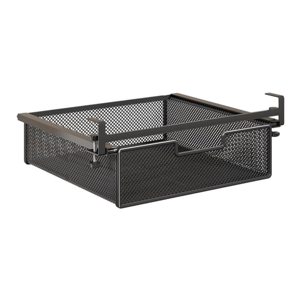 Cesta de almacenamiento invisible para debajo del cajón, caja de almacenamiento, accesorios de oficina, deslizante Negro M