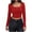 Red, variant on cfhntfmh Going out Tops for Women Fashion Square Neck Long Sleeve Cropped Tops Slim Ribbed Workout Yoga Basic T-Shirts