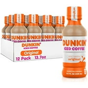 Dunkin Donuts Iced Coffee, Original, 13.7 Fluid Ounce (Pack Of 12)