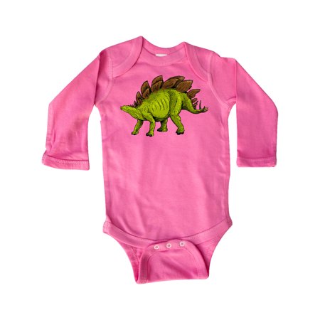 

Inktastic Smiling Stegosaurus Gift Baby Boy or Baby Girl Long Sleeve Bodysuit