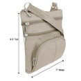 Roma Leathers Genuine Leather MultiPocket Crossbody Purse Bag (Cream