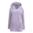 thumbnail image 5 of Dgankt Coats for Women Solid Color Hooded Loose Fitting Pullover Jacket Long Sleeved Hooded Top,Sizes S-2XL, 5 of 6