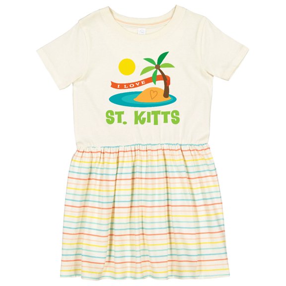 Inktastic I Love St. Kitts Girls Toddler Dress