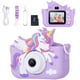 thumbnail image 1 of Envyvip Unicorn Toys Cámara para niños Niñas de 3 a 8 años Cámara digital para niños pequeños Regalos de cumpleaños de Navidad para niñas de 3 4 5 6 7 8 años Linda cámara de video selfie HD 1080P Tarj, 1 of 7