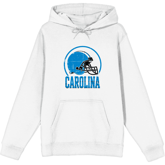 Charlotte Football Adult White Long Sleeve Hoodie-Small
