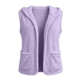 thumbnail image 5 of Sevevn Women's Hooded Fleece Vest with Pockets Soft Sherpa Sleeveless Vest Cozy Open Front Hooded Vest Jacket Warm Casual Layering Outerwear for Fall Winter Travel Hiking Daily Wear, 5 of 9