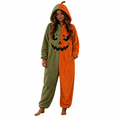 thumbnail image 3 of Ruyelune Green Funny Onsies Halloween Costume Plush Fleece Hooded Funny Cozy Pajamas Jumpsuit Thickened Casual Loungewear Outfits L, 3 of 4