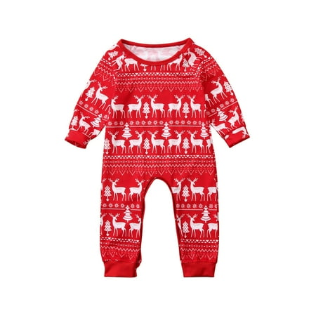 

Dadaria Baby Clothes 3M-24M Newborn Baby Christmas Cartoon Deer Pajamas Family Matching Romper Jumpsuit Red XXL Baby