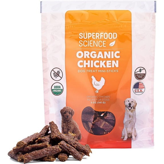 Superfood Science Organic Chicken Dog Treats with Sweet Potato, Dry, 5 oz.