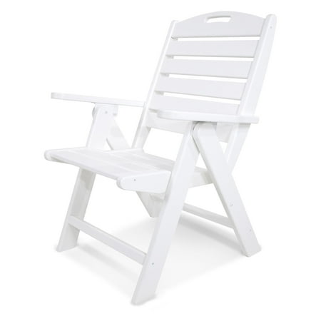POLYWOOD NCH38WH Nautical Highback Chair, White
