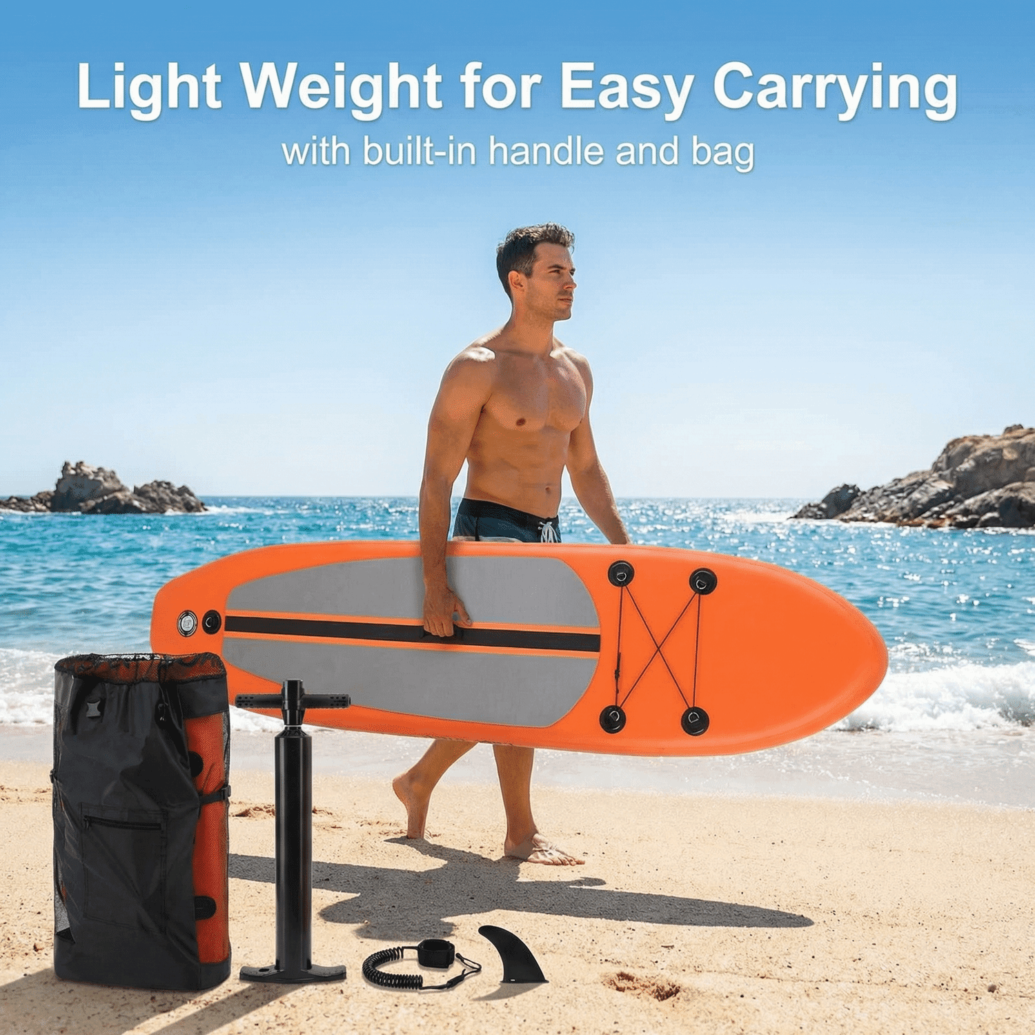 TLSUNNY 10' Inflatable Stand up Paddle Board 5.9" Thick with Premium SUP Paddle Board Accessories for All Skill Levels