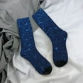 thumbnail image 5 of Rateoe Sparkling Blue Glitter for Women Casual Calf Socks - Cute Crew Socks - Thin Soft Above Ankle Socks Size 5-11, 5 of 6