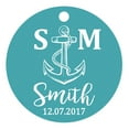 thumbnail image 1 of 100 PCS Personalized Initial with Anchor Wedding Favor Gift Paper Tags Custom Made Round Hang Tags, 1 of 1