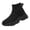 Black, variant on Girls Slip On Sock Sneakers Breathable Stretch Knit High Top Non Slip Platform Walking Athletic Shoes Beige 31