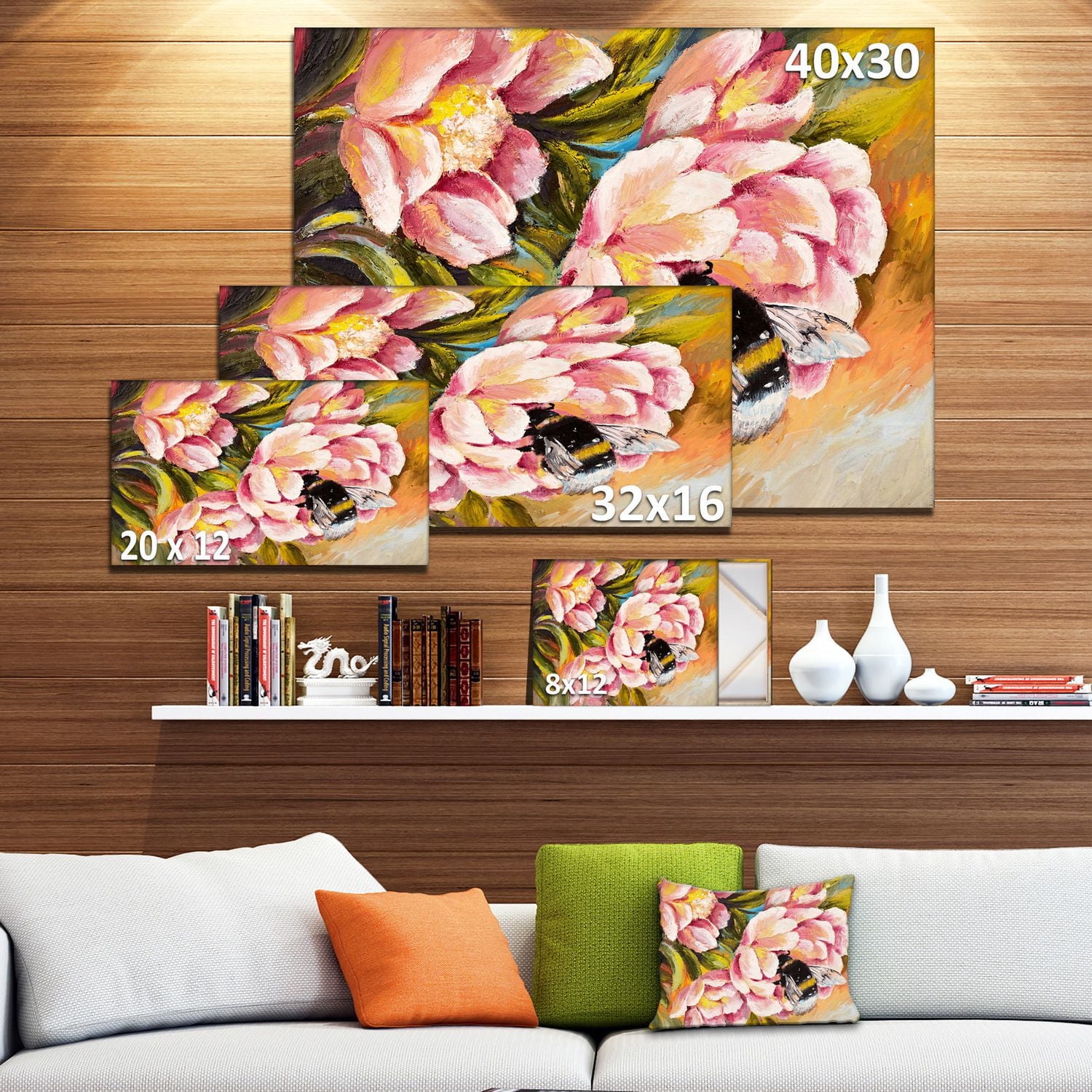 Impression sur toile « abeille assise sur une fleur » Design Art