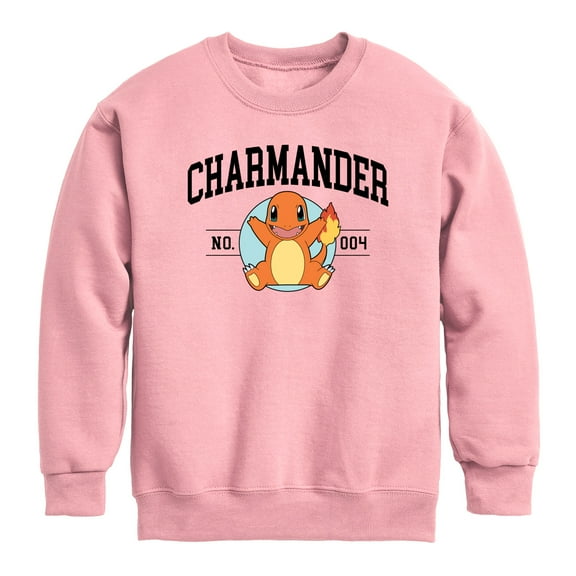 Pokémon - Charmander Collegiate - Youth Crew Fleece Sweatshirt