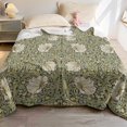 thumbnail image 3 of William Morris Vintage Floral Blanket,Rustic Soft Flannel Lightweight Blanket,Sage Green/Yellow Botanical Throw Blanket for Living Room Sofa Decor,Gifts Blanket for Women Girls All Seasons 30x40 inch, 3 of 6