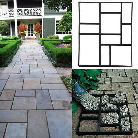 1 PCS Concrete Paving Stepping Stone Mold Path Walk Maker Paver Walk Way, Rectangular Patterns with 10 grid, 23.8