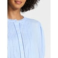 thumbnail image 6 of Time and Tru Women's and Women's Plus Cotton Lace Inset Blouse with Elbow Length Sleeves, Sizes XS-4X, 6 of 6