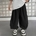thumbnail image 4 of UJNDER Boys Casual Soft Blend with Elastic Waist Lightweight Breathable Toddler Bottoms Boys Pants,Black,9-10 Years, 4 of 4