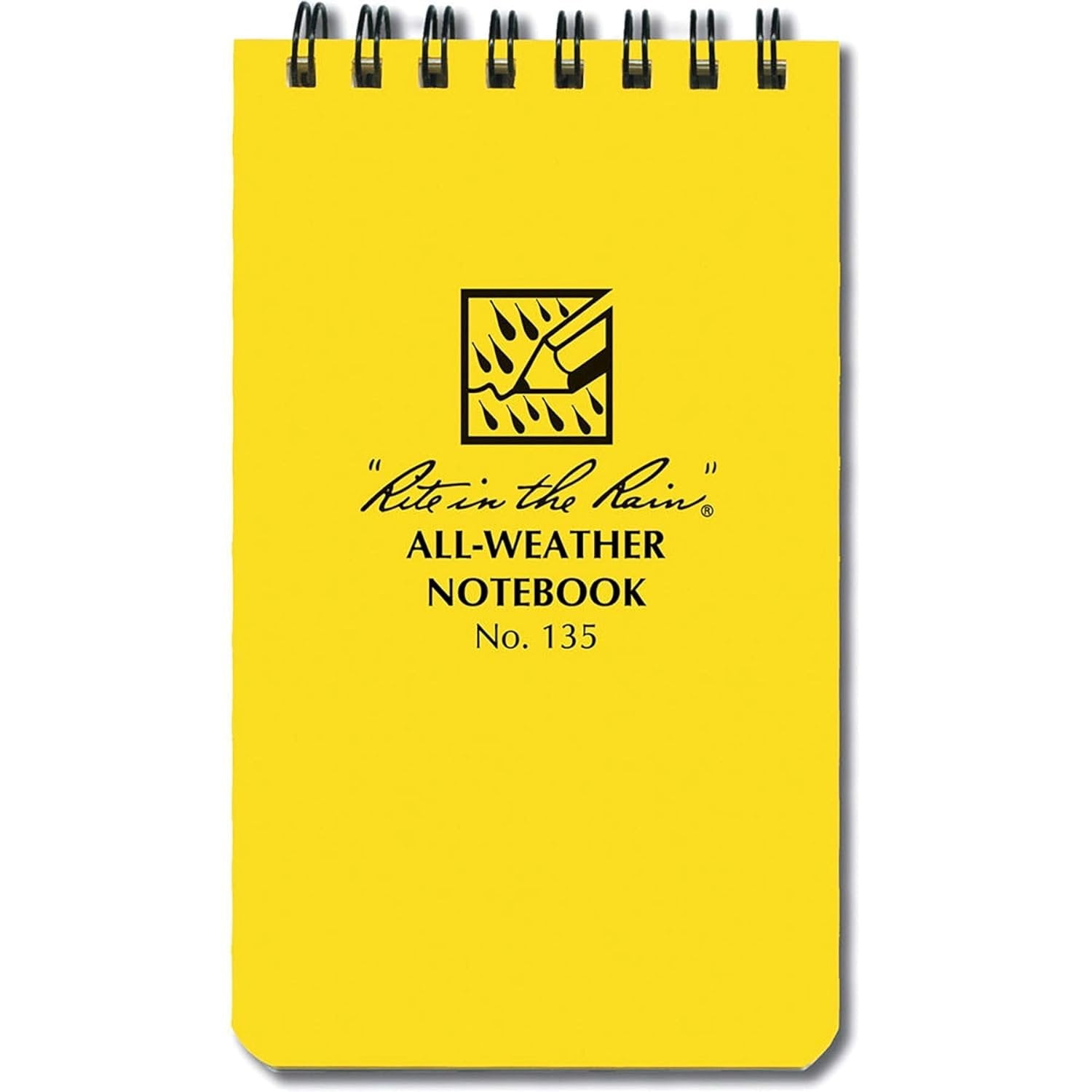 Rite in the Rain Spiral Notebook - Spiral Binding - 3 in x 5 in, Yellow — Home & Garage Storage, Stackable Design