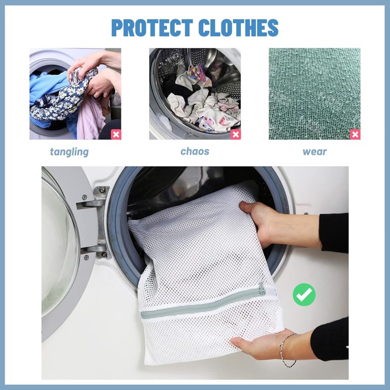 6-Piece Mesh Laundry Bag Set For Delicates - 3 Sizes With Premium Zippers, Travel & Home Use