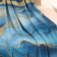 thumbnail image 3 of Blue Marble Gold Wave Pattern Blanket,Comfortable Soft Flannel Throw Blanket,All Season,Warm Lightweight Blankets for Sofa Bed Couch Living Room Chair,30"x40", 3 of 4