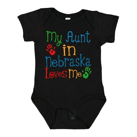 

Inktastic My Aunt in Nebraska Loves Me Gift Baby Boy or Baby Girl Bodysuit