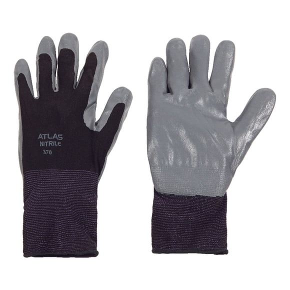 Guantes Atlas Dipped de nitrilo negro y gris unisex XL, 1 par