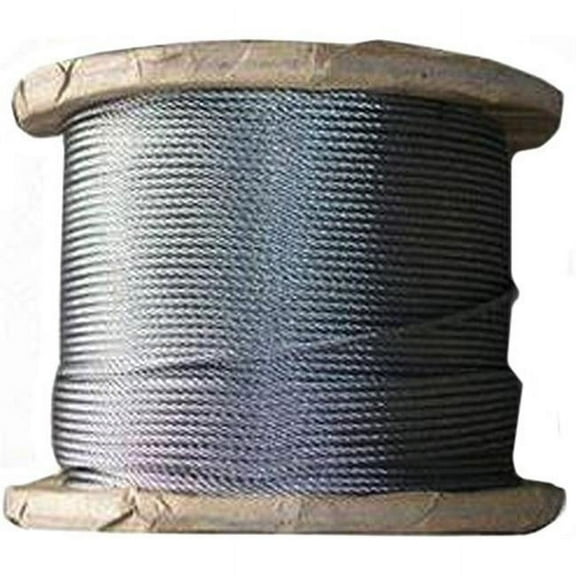 Indusco 205 00076 7 x 7 in. Galvanized Aircraft Cable, 500 ft. Reel - Size 0.09 in.