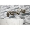 thumbnail image 3 of Kingston Brass KS8128RX Belknap Double-Handle 3-Hole Wall Mount Bathroom Faucet in Brushed Nickel, 3 of 8
