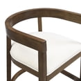 thumbnail image 6 of Modern Upholstered Counter Stools with Cutout Barrel Back and Rubberwood Frame, Beige+Walnut, Set of 2, 6 of 8