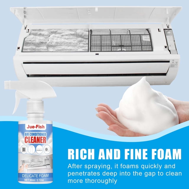Hxlamzoo Foaming Spray, Penetrating Coil Cleaner For Conditioning And Refrigeration Units, Cleaning And Deodorizing No- Evaporator And Condenser Coils 60ml, Powerful and Fast-acting, Safe