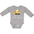 thumbnail image 3 of Inktastic Papa Little Digger Construction Truck Boys Long Sleeve Baby Bodysuit, 3 of 5