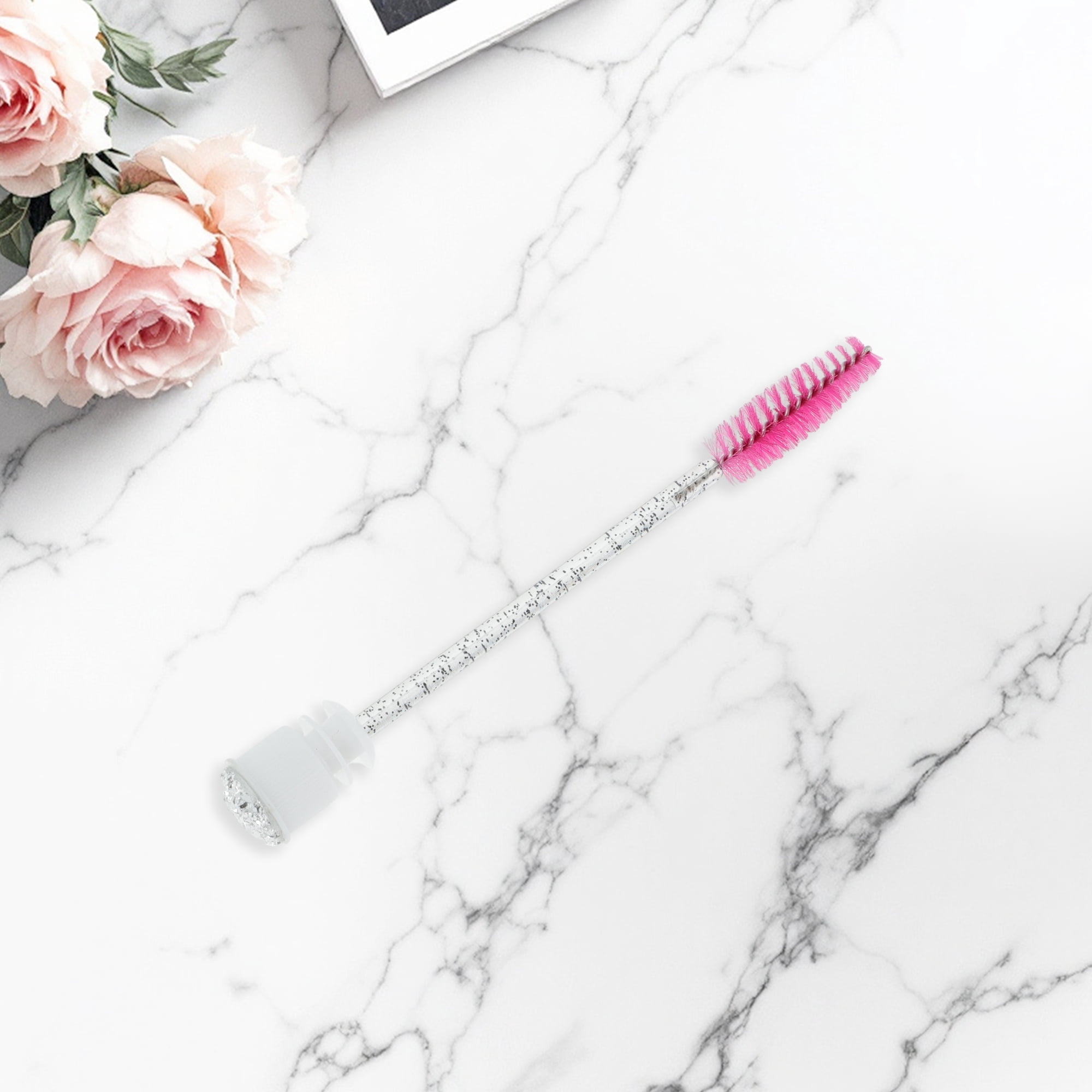 Unique Bargains 1 Pc Soft Reusable Eyelash Brush for Vacation in Tube Silver Tone