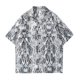 thumbnail image 1 of Camisas De Vestir Para Hombre Slim Fit Camisa de manga corta con solapa y hebilla de bolsillo con impresión digital 3D para hombre (Black, L), 1 of 2