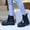 Black, variant on Women's Solid Color Platform Rain Boots Thick Sole Padded Short Ankle Rubber Boots Waterproof Non Comfortable For Outdoor Walking Gardening Green 36